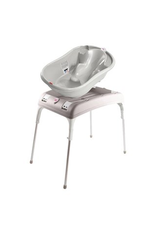 OKBaby Bebek Banyo Seti Onda Dijital Termometreli Çift Yönlü Bebek Küveti A. Gri & Bebek Küvet Taşıy