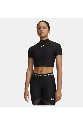Under Armour Kadın UA HeatGear Crop Mock Kısa Kollu T-Shirt 6010006-008