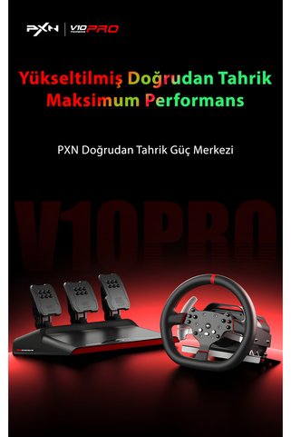 pxn V10 Pro Oyun Direksiyon Seti 3.2 Nm Kuvvetli Geri Bildirim Doğrudan Tahrikli Yarış Direksiyonu