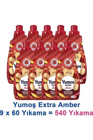 Yumoş Extra Konsantre Çamaşır Yumuşatıcısı Amber 1440 ml 60 Yıkama x 9 Adet
