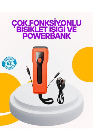 Lisinya Su Geçirmez Bisiklet Işığı 5000 mAh Powerbankli Ön Far -