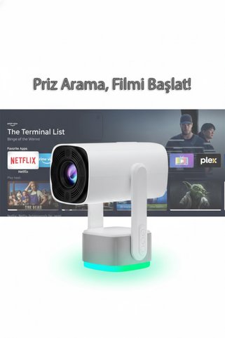 Tekvora Taşınabilir LED Projeksiyon | 4K Destek | Kablosuz Yansıtma | HDMI & USB | Ev Sinema Keyfi