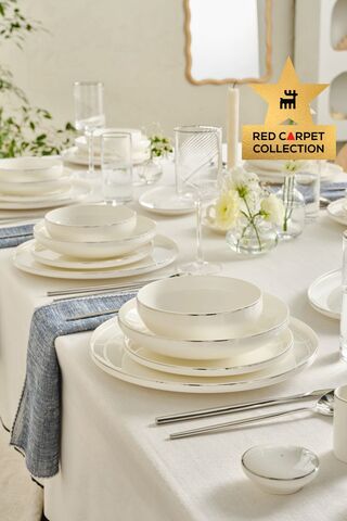 Karaca Red Carpet Collection Stream Bone Merope 53 Parça 12 Kişilik Yemek Takımı Platin