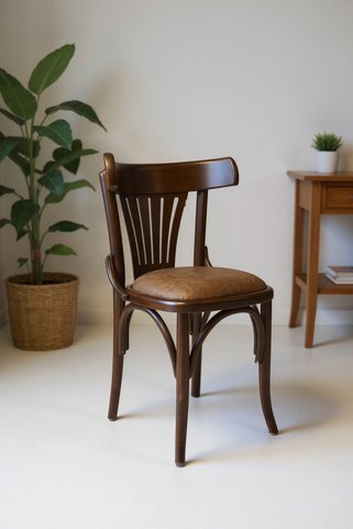 KleinHaus Furniture Tonet Ahşap Sandalye, Masif Gürgen Ahşap, Değiştirebilir Kumaş ve Renk