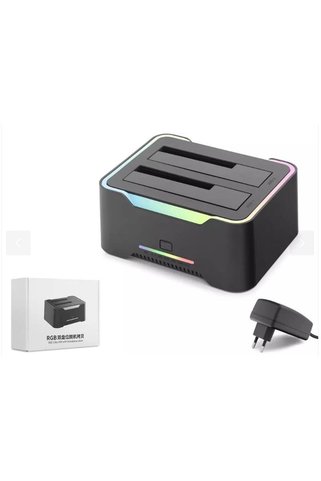 Universal Hadron Hdx1790 HDD Docking – USB 3.0, 2.5 & 3.5 HDD-SSD, 8TB Destekli RGB Siyah