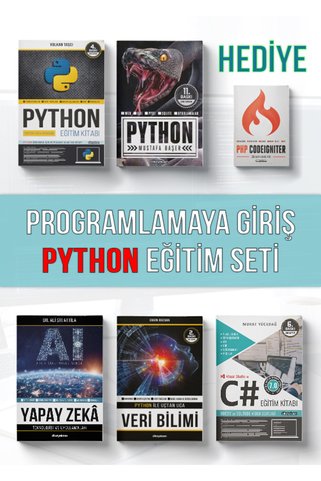Dikeyeksen Yayıncılık Programlamaya Giriş Python Eğitim Seti (5+1 Kitap)