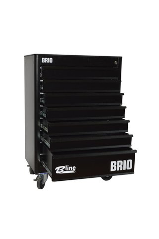 BRIO Hareketli Takım Dolabı 7 Çekmece Siyah Boş