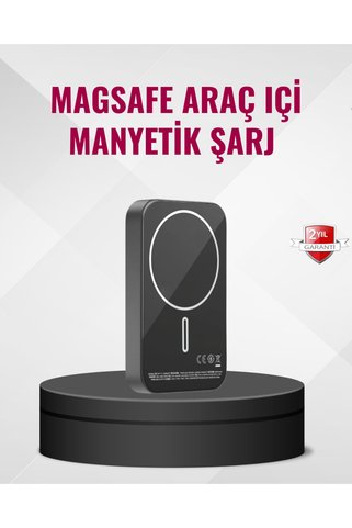 Lisinya MagSafe Araç Telefon Tutucu 15W Hızlı Şarj Type-C Girişli -