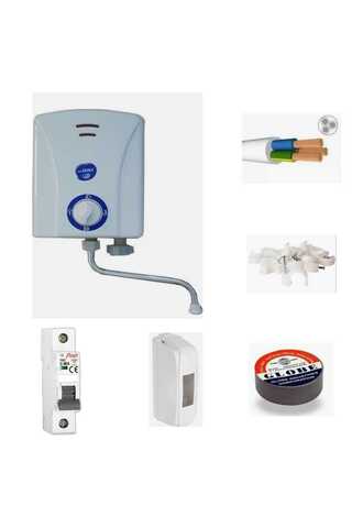 tanıdıkelektrikçi Aydın Derya Mutfak Şofbeni 5500W Şofben + 4Mt Kablo Dahil Takım Montaja Hazır Set