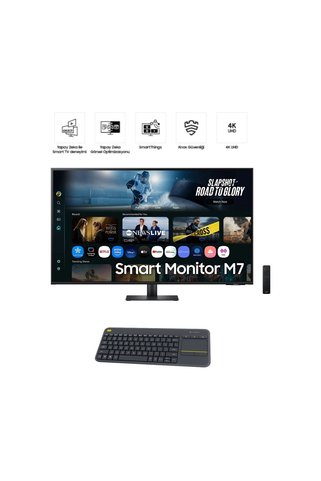 Samsung M7 43'' 4K Akıllı Monitör - Hem TV Hem Bilgisayar Ekranı + Klavye