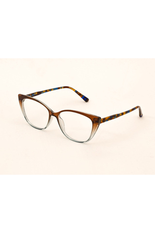Toz Vintage Humbert Kahverengi - Mavi Kemik Çerçeve Desenli Sap Optik Uyumlu Vintage Retro Gözlük