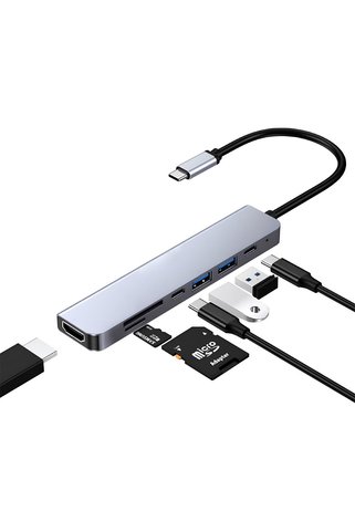 MTL Type-C 7in1 Hub Çoklayıcı | 4K UHD | 87W PD | USB 3.0 x2 | HDTV | SD/TF Port Usb Çoklayıcı MT8901