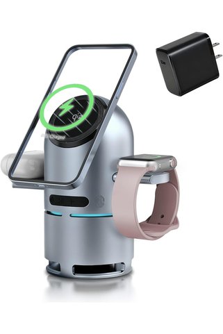 Kipgsm 4in1 Arada MagSafe Şarj Stand Tüm Modellerle Uyumlu Bluetooth Speaker Özellikli Kablosuz Şarj Cihazı