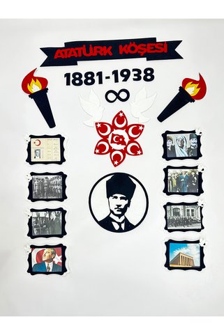 Keçebahçesi Kayseri Atatürk Köşesi Pano Parçaları, Keçe Okul Materyal, İlkokul Okulöncesi Pano
