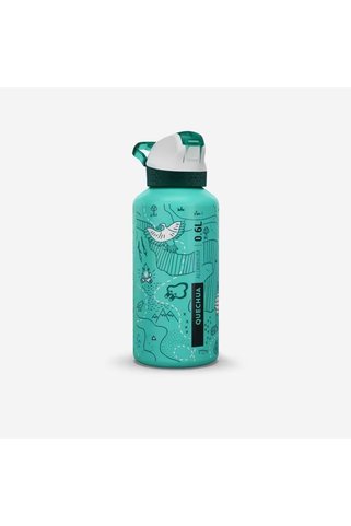 Decathlon Çocuk Pipetli Alüminyum Matara - 0,6 L - Pratik Kapak - Mor - 500