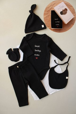 OhlalaKoala Baby Nakışlı 5li Uzun Kollu Yenidoğan Set (0-3 Ay)