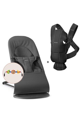 BabyBjörn 2'li Set Oyuncaklı Balance Soft Woven Jersey Üçlü Kumaş Ana Kucağı Dark Grey & Kanguru Min