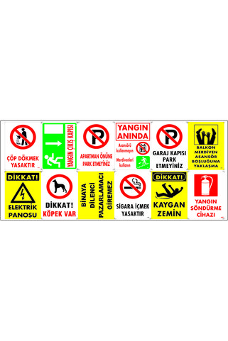 PVC/Forex 12li apartman güvenlik seti 25x33cm