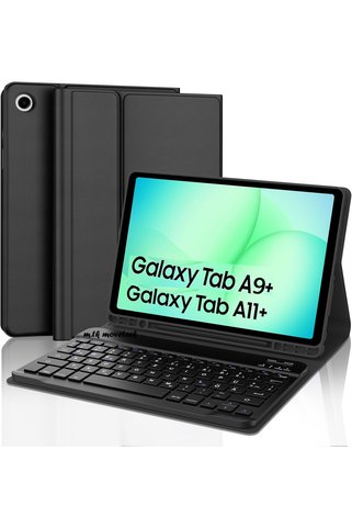 m.tk moveteck Galaxy Tab A11 Plus/A9 Plus 11 inç Uyumlu Bluetooth Özellikli Kablosuz Kalem Bölmeli Klavye Kılıfı