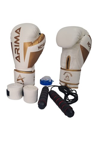 ARIMA Nova-4 Boks Eldiveni(4oz-6oz-8oz-10oz-12oz-140z) + Bandaj + Dişlik + Atlama İpi 4lü Set