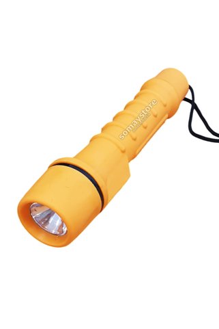 SomayStore Tekne İçin Fflam El Feneri Morslu-Sertifikalı Kauçuk Gövdeli Su Geçirmez 190 x 40 mm