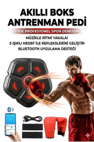 NW NessiWorld Akıllı Duvar Boks Hedefi: Bluetooth Müzikli, Işıklı Refleks ve Stres Atma