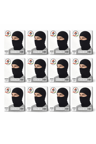thermo Sport 12 Adet Balaklava Kar Maskesi Kask Altı için Uygun Unisex Siyah