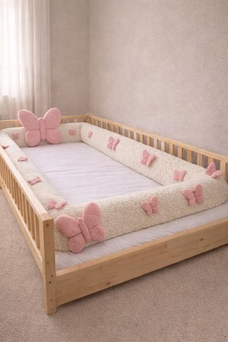 zabonti home 120 cm Kelebek Beşik Yatak Kenar Koruyucu Teddy