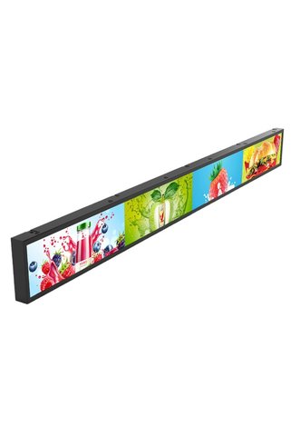 RM LCD Bar ekran Ultra geniş 23.1 inç kapalı raf kenar reklam ekran Android streç Bar dijital tabela