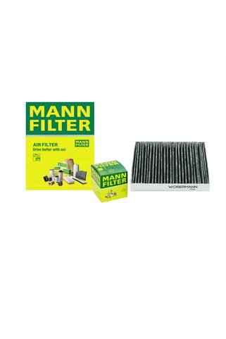 Mann-Filter Toyota Corolla Tüm 1.8 Modeller VVTi / Hybrid Filtre Bakım Seti 2019-2026 3lü Karbonlu