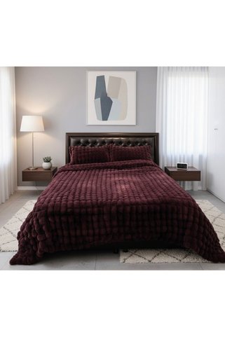 Merinos Diamond Kürk Set Peluş Dokulu Battal Boy Uyku seti