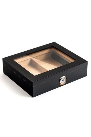 Falconetti Siyah Camlı Kısa Humidor Puro Kutusu rc06sy