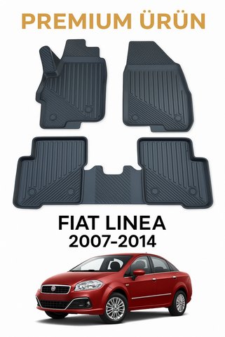Black Gold Fiat Linea 2007–2014 3D Havuzlu Oto Paspas TPE Tam Uyumlu