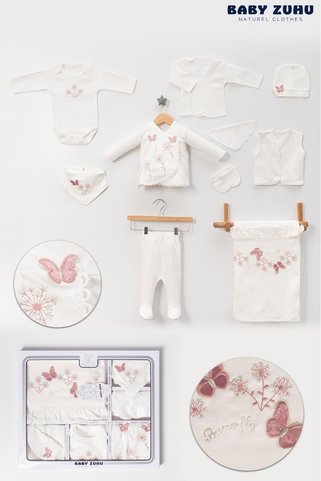 BABY ZUHU Hareketli Kelebekler Mevsimlik Yenidoğan hastane çıkışı 10 lu set %100 pamuk