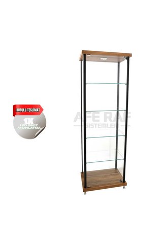 AFE DEKOR Kurulu Teslimat, 40x60x175,camlı Dolap, Camlı Vitrin, Koleksiyon Dolabı, Cam Dolap