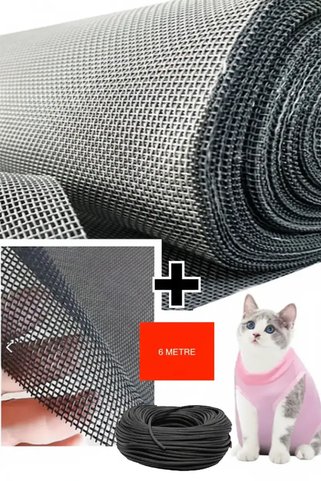 Kamataş Yırtılmaz Kedi Tülü , Sineklik Tülü , Evcil Hayvan Tülü (100x230) & + 6m FİTİL