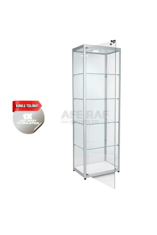 AFE DEKOR 30x50x180,CAMLI DOLAP, CAMLI VİTRİN, KOLEKSİYON DOLABI, CAM DOLAP,GÜMÜŞLÜK