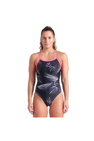 ARENA Frozen Leave Swimsuit Lightdrop Back Kadın Siyah Yüzücü Mayo 009061559