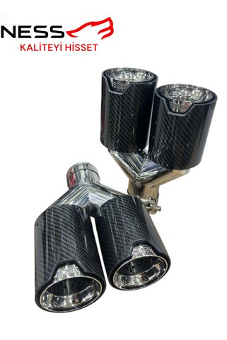 AK BMW M LOGOLU 90 MM INOX ÇİFTLİ EGZOZ UCU SETİ SAĞ—SOL