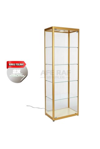 AFE DEKOR KURULU TESLİMAT, 30x50x175,CAMLI DOLAP, CAMLI VİTRİN, KOLEKSİYON DOLABI, CAM DOLAP