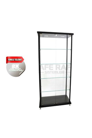 AFE DEKOR Kurulu Teslimat, 30x70x175,Camlı Dolap, Camlı Vitrin, Koleksiyon Dolabı,Gümüşlük