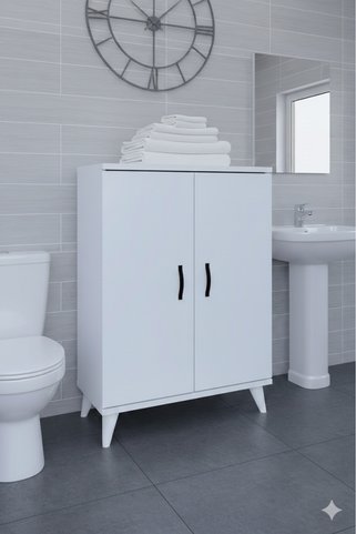 KZY Mobilya Güney 2 Kapaklı Banyo,Havlu Dolabı