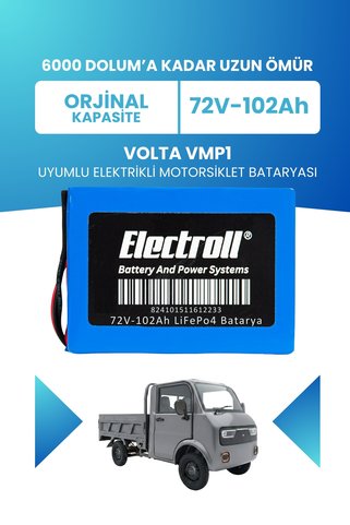 ELECTROLL Volta VMP1 Uyumlu (Standart Kapasite) LiFePO4 72V 102Ah Elektrikli Otomobil Bataryası