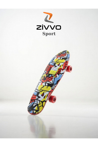 Zivvo Işıklı Silikon Teker Kaykay 70 CM Desenli