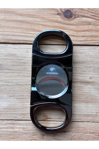 COHİBA Puro Kesici Düz Kesim 64 ring Tamamı Metal Çelik Kesici Kolay Taşınır Ergonomik tasarım