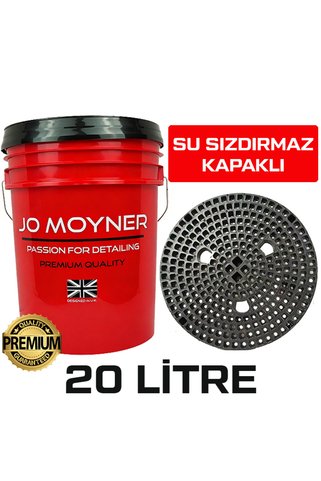 Jo Moyner Grid Guard Wash Bucket Kapaklı Oto Yıkama Kovası Grid Guard Kova Kapak Kırmızı 3lü