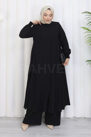 Moda Hayme %85 Pamuklu İkili Takım - Tunik ve Pantolon Birarada