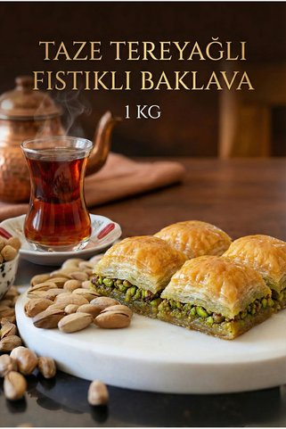 Siirt Doğal Gıda Taze Tereyağlı Fıstıklı Baklava 1 KG