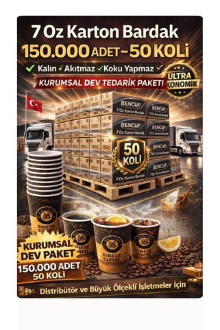 figanlar ambalaj 7 Oz Vending Karton Bardak 150.000 Adet (50 Koli) Kurumsal Tedarik Paketi – & Ultra Ekonomik