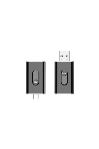 Universal Bix CB02 2.4G/5G WiFi CarPlay Android Auto USB-A USB-C Çift Uçlu Hibrit Adaptör - Siyah pkc25